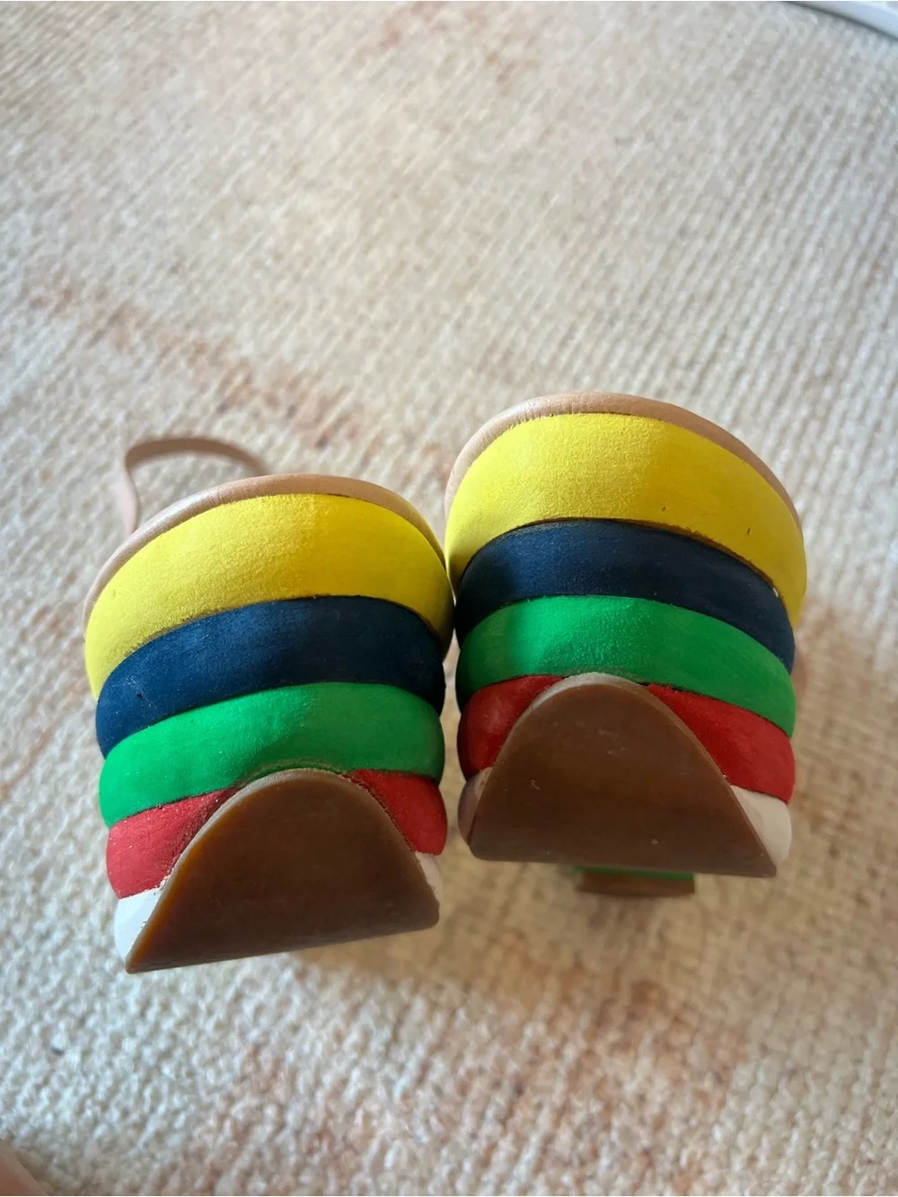 Jeffrey Campbell Rare “Salvatore” Platform Sandals in Rainbow Stripe - size 9